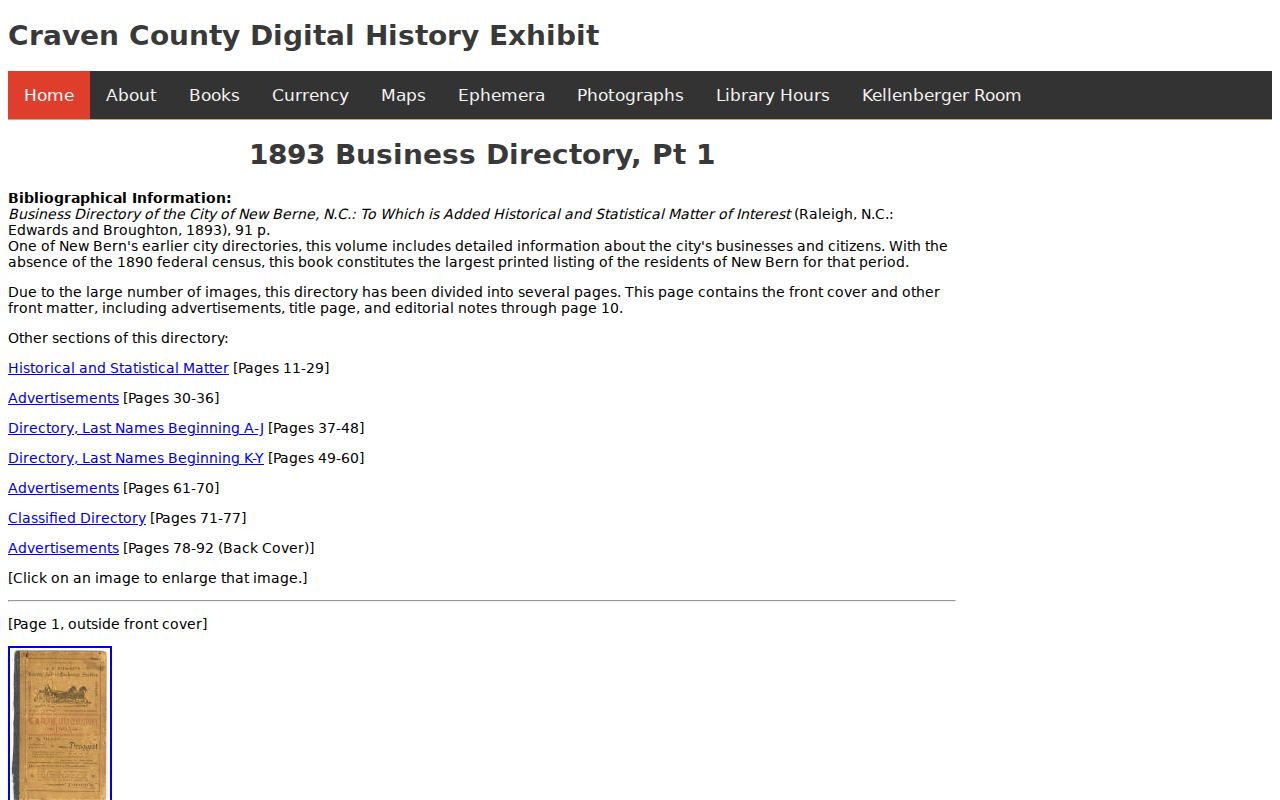 New Bern city directory 1893 digitized directory exhibit