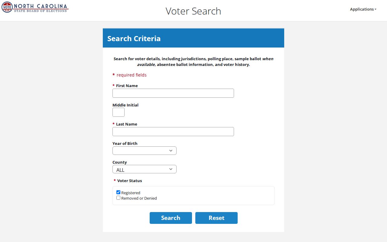 New Bern residents directory voter lookup fields